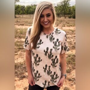Sterling Kreek Cactus Belle cactus Print Short Sleeve Tee